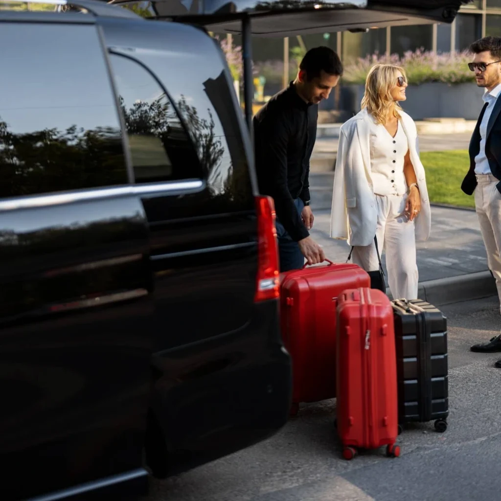 Chauffeur-driven luxury car providing airport transfers in Milton Keynes