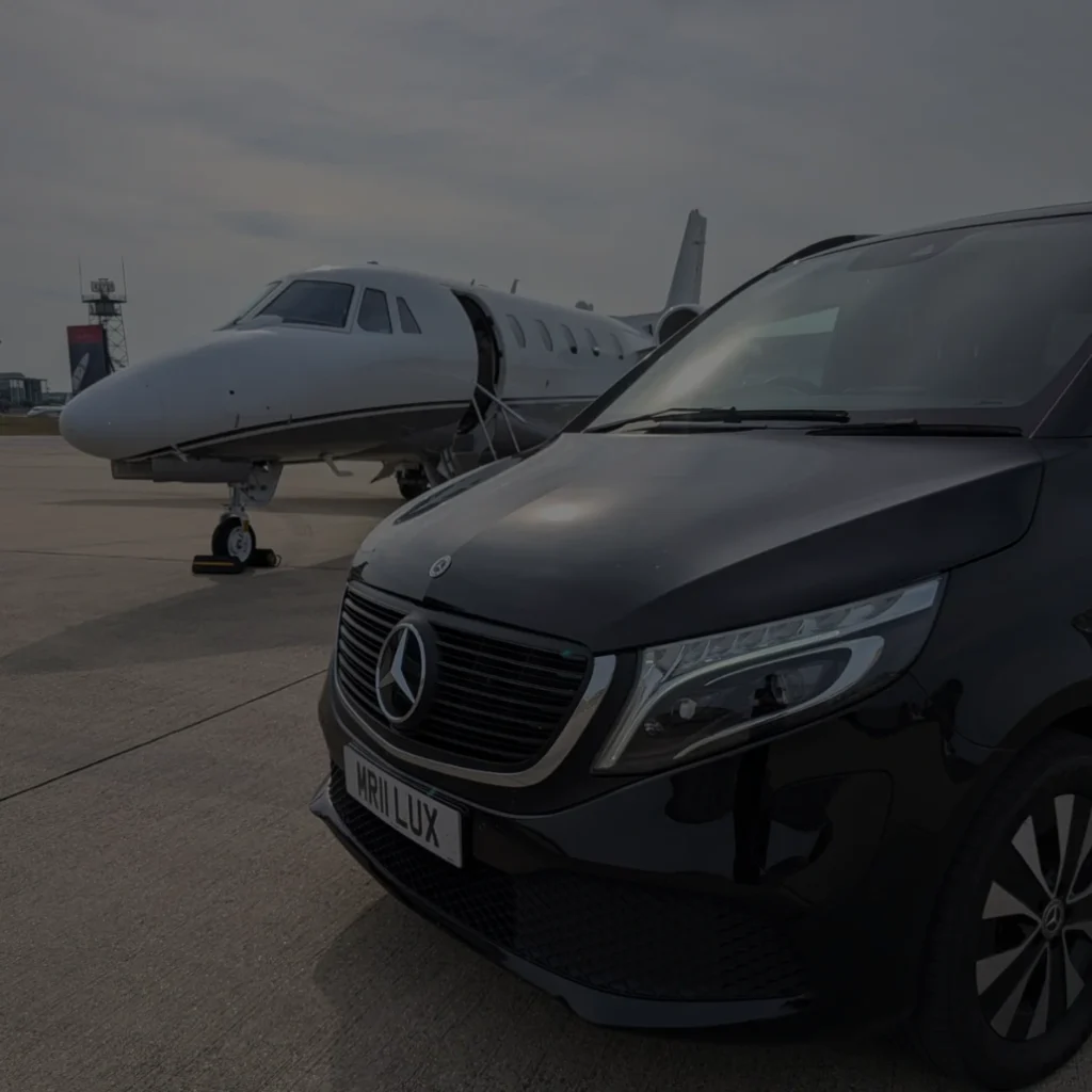 Executive chauffeur vehicle ready for luxury airport transfers from Milton Keynes